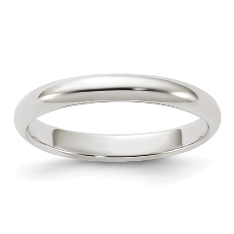 Sterling Silver 3mm Half Round Size 4 Band