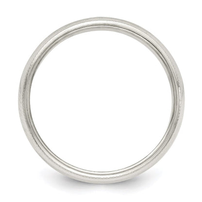 Sterling Silver 5mm Half Round Milgrain Size 8 Band