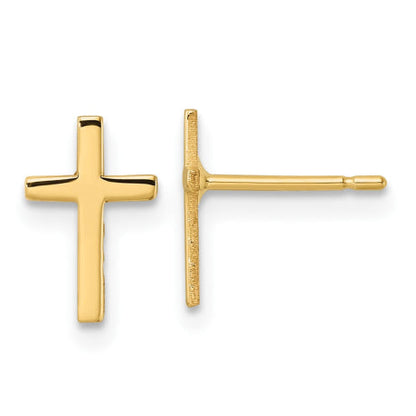 14k Polished Cross Earrings