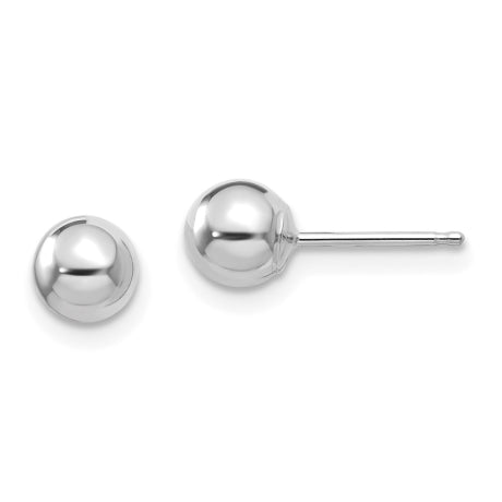 14k White Gold Madi K Polished 5mm Ball Post Earrings