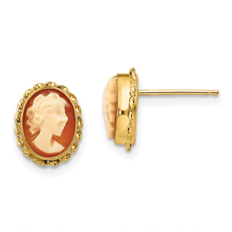 14k Madi K Cameo Post Earrings