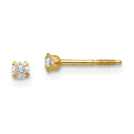 14k Madi K 2.25mm CZ Baby Earrings