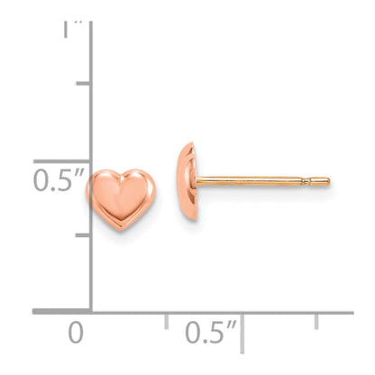 14k Madi K Rose Gold Heart Post Earrings