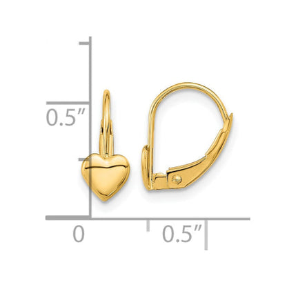 14k Madi K Heart Leverback Earrings