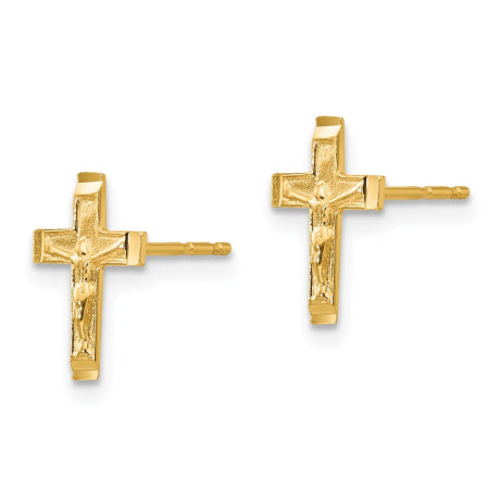 14k Madi K Crucifix Post Earrings