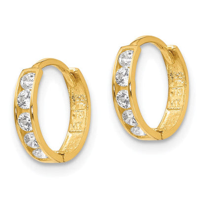 14k Madi K CZ Hinged Hoop Earrings