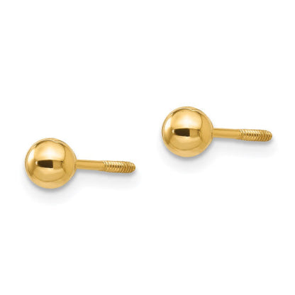 14k Madi K Polished 4mm Ball Screwback Earrings