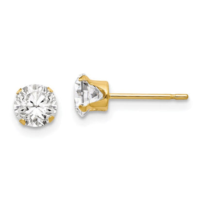 14k Madi K 5mm CZ Post Earrings