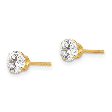 14k Madi K 5mm CZ Post Earrings