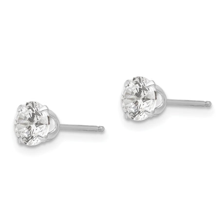 14k White Gold Madi K 5.25mm CZ Post Earrings