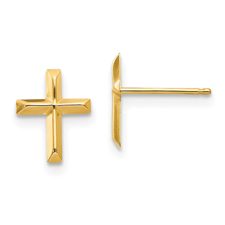 14k Madi K Polished Cross Post Earrings