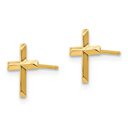 14k Madi K Polished Cross Post Earrings