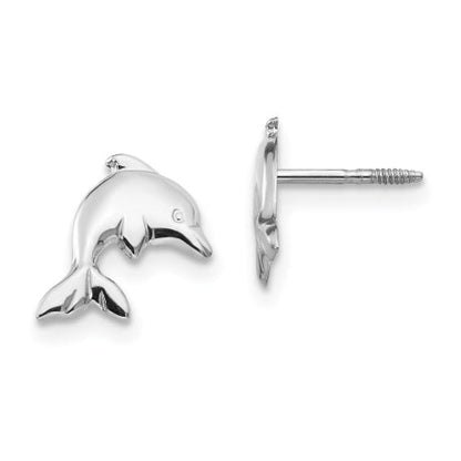 14k White Gold Madi K Dolphin Earrings