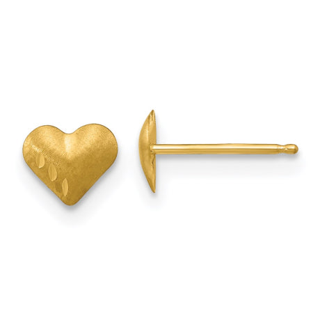 14k Madi K Diamond-Cut & Satin Puffed Heart Earrings