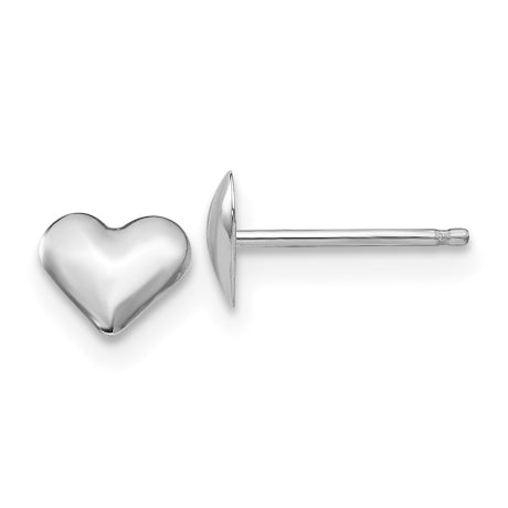 14k White Gold Madi K Small Puffed Heart Earrings