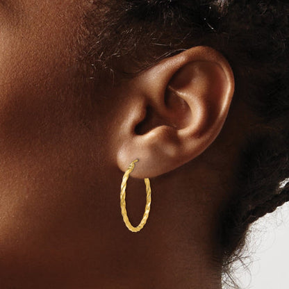 14k Twist Polished Hoop Earring