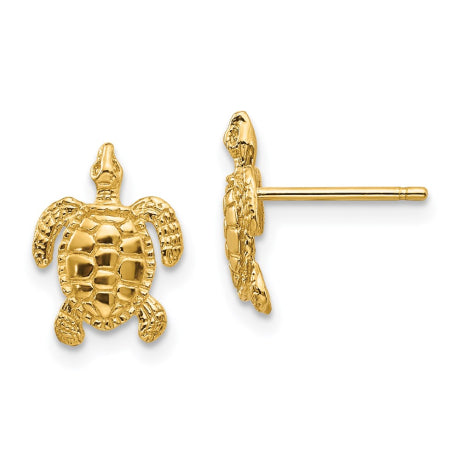 14k Sea Turtle Post Earrings