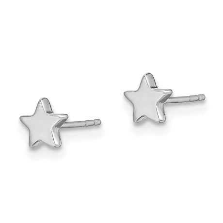 14k White Gold Polished Star Post Earrings