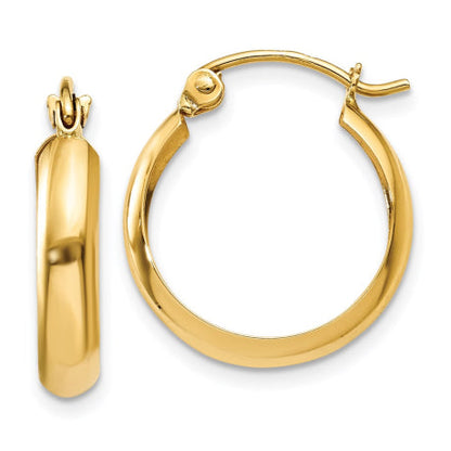 14k Polished 3.5mm Hoop Earrings