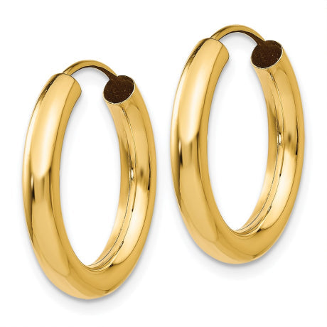 14k Polished Endless Tube Hoop Earrings