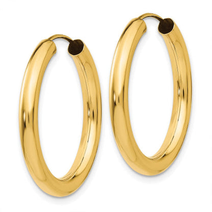 14k Polished Endless Tube Hoop Earrings