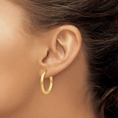 14k Polished Endless Tube Hoop Earrings