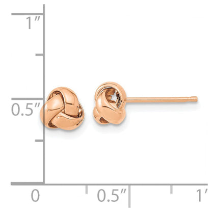 14k Rose Gold Polished Love Knot Post Earrings