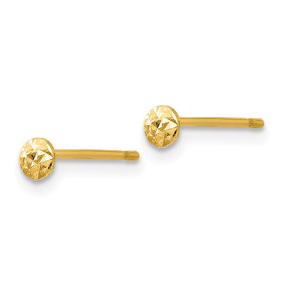 14K 3mm Puff Circle Post Earrings