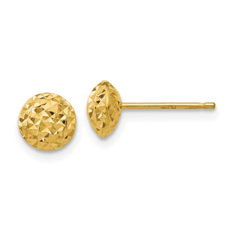 14K 6mm Puff Circle Post Earrings