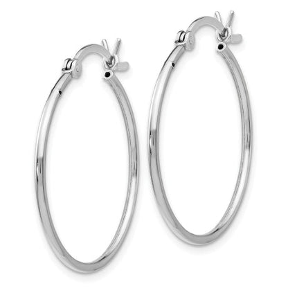 Sterling Silver Polished Hinged Hoop Earrings