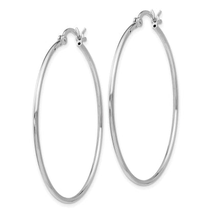 Sterling Silver Polished Hinged Hoop Earrings