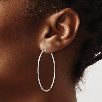 Sterling Silver Polished Hinged Hoop Earrings