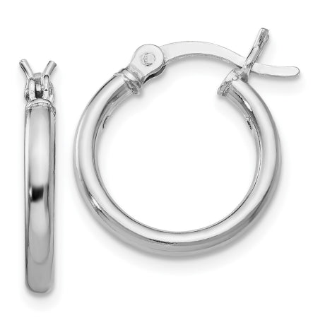 Sterling Silver Polished Hinged Hoop Earrings