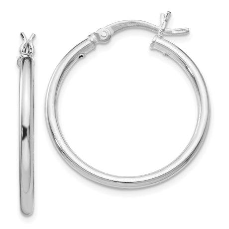 Sterling Silver Polished Hinged Hoop Earrings