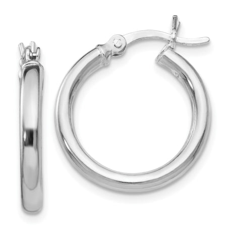 Sterling Silver Polished Hinged Hoop Earrings