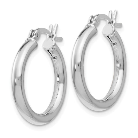 Sterling Silver Polished Hinged Hoop Earrings