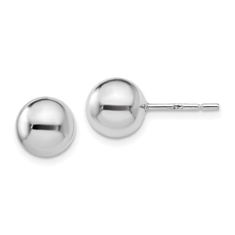 Sterling Silve 8mm Polished Ball Post Earrings