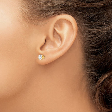 14k 5.5mm CZ stud earrings