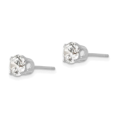 14k White Gold 5.5mm CZ stud earrings