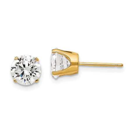 14k 6.5mm CZ stud earrings