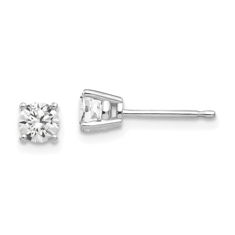 14k White Gold 4mm Cubic Zirconia Earrings