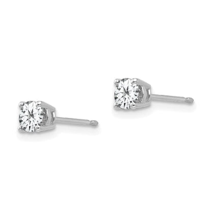 14k White Gold 4mm Cubic Zirconia Earrings