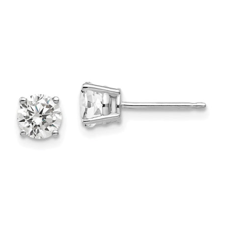 14k White Gold 5mm Cubic Zirconia Earrings