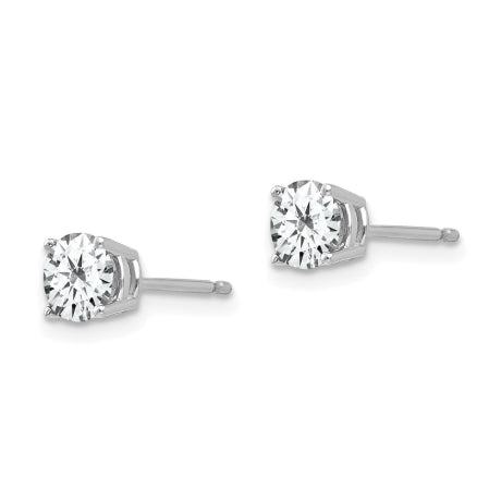 14k White Gold 5mm Cubic Zirconia Earrings