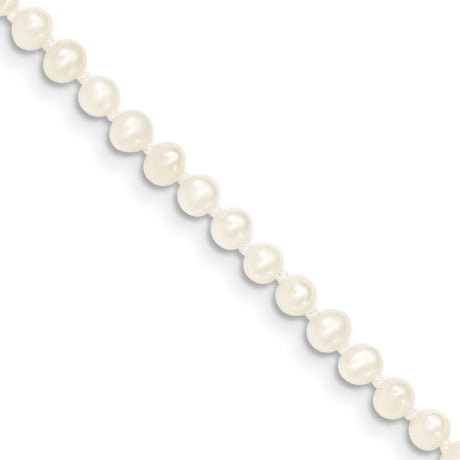 14k 3-4mm White Near Round Freshwater Cultured Pearl Necklace