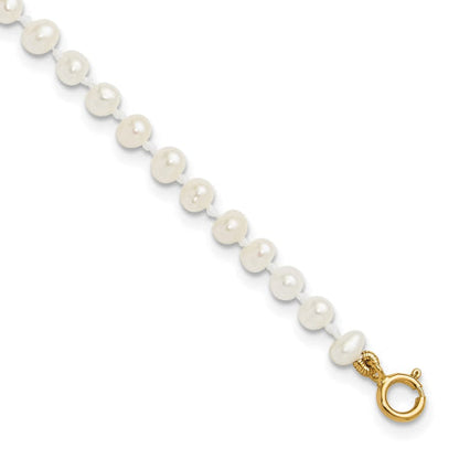 14k Madi K 3-4mm White Egg Shape FW Cultured Pearl Bracelet