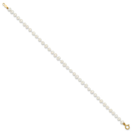 14k Madi K 3-4mm White Egg Shape FW Cultured Pearl Bracelet