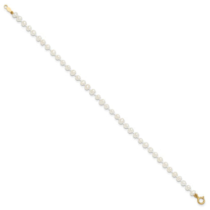 14k Madi K 3-4mm White Egg Shape FW Cultured Pearl Bracelet