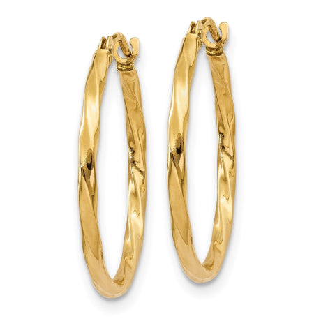 14k Twist Hoop Earrings