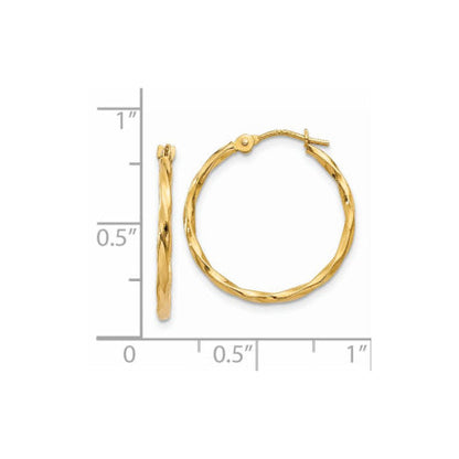 14k Twist Hoop Earrings